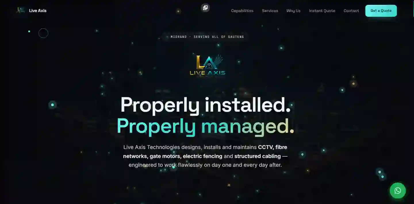 Live Axis Technologies website: Business Website